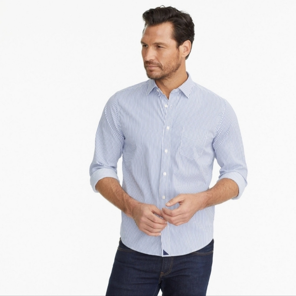 UNTUCKit Terzolo Blue & White Stripe Buttondown Shirt - XL